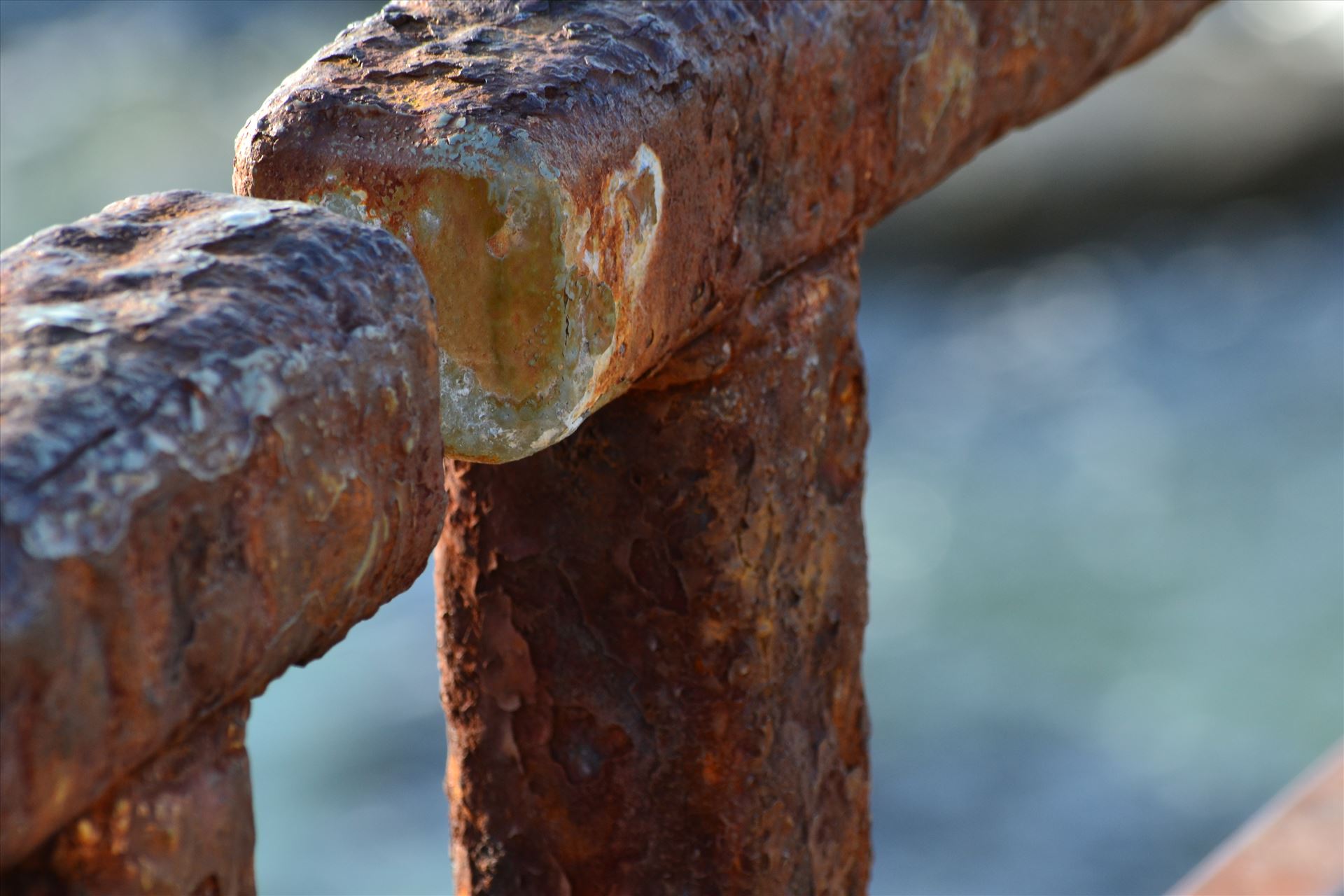 Rust Age.JPG - Metal exposed to the salty air.  This hand rail just captivated my eye. by 405 Exposure